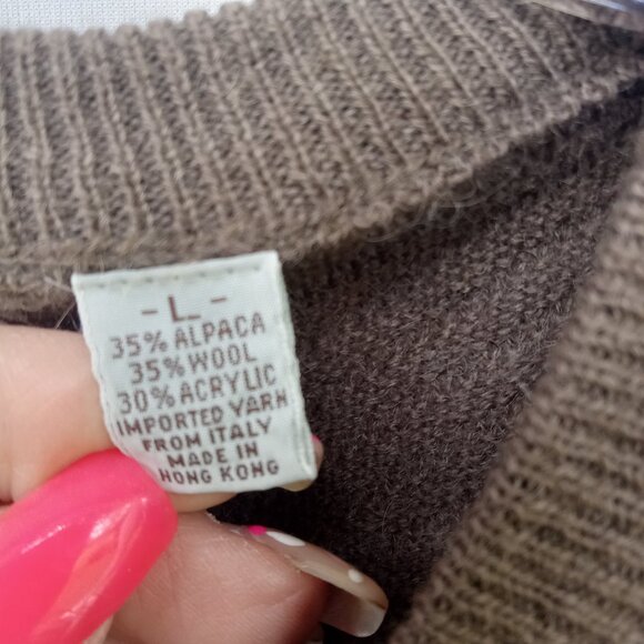Gianfranco Ruffini VTG Alpaca Wool Sweater Italy Old Money Eclectic Grandpa Sz.L - Picture 5 of 5